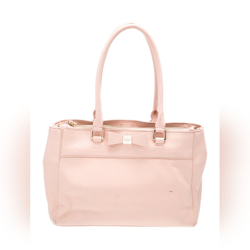 Lulu Guiness Large Pu Leather Pink Satchel With Bow